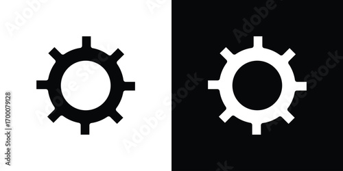 Settings icon silhouette vector illustration isolated flat style