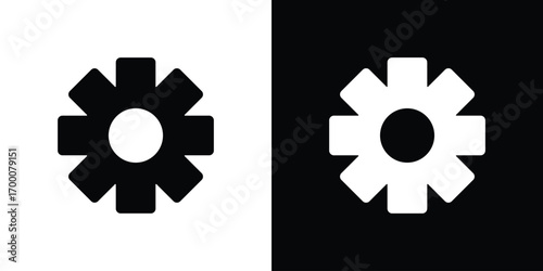 Settings button icon silhouette vector illustration isolated flat style