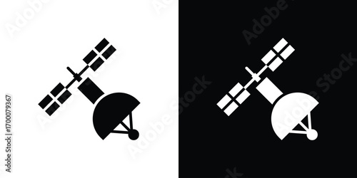 Satellite icon silhouette vector illustration isolated flat style