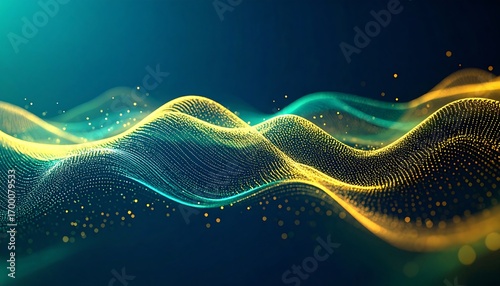 Abstract Wave Particles Digital Art.