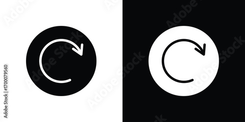 Reset icon silhouette vector illustration isolated flat style