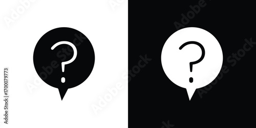 Question icon silhouette vector illustration isolated flat style
