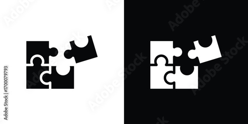 Puzzle piece icon silhouette vector illustration isolated flat style
