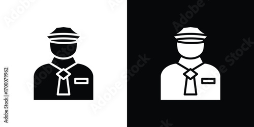 Police icon silhouette vector illustration isolated flat style