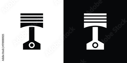 Piston icon silhouette vector illustration isolated flat style