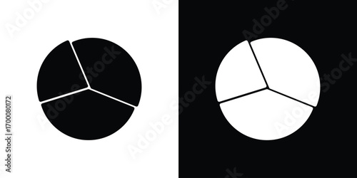 Pie chart icon silhouette vector illustration isolated flat style