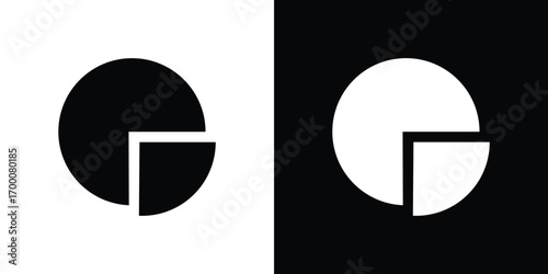 Pie chart icon silhouette vector illustration isolated flat style