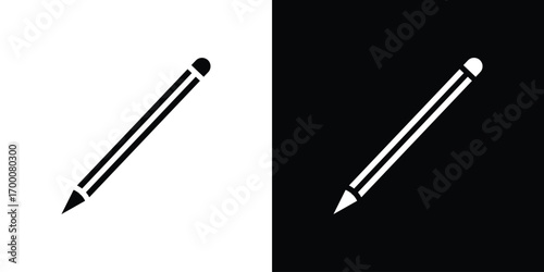 Pencil icon silhouette vector illustration isolated flat style