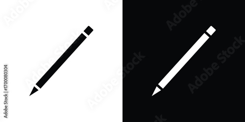 Pencil icon silhouette vector illustration isolated flat style