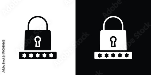 Password icon silhouette vector illustration isolated flat style