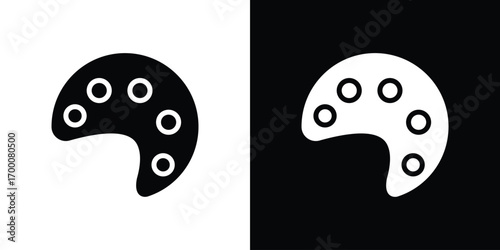 Palette icon silhouette vector illustration isolated flat style
