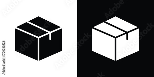 Package icon silhouette vector illustration isolated flat style