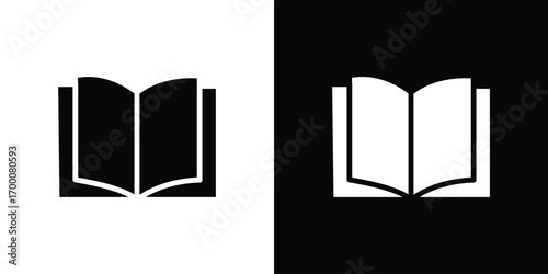 open book icon silhouette vector illustration isolated flat style