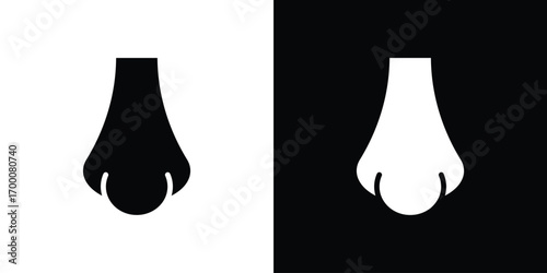 Nose icon silhouette vector illustration isolated flat style