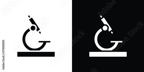 Microscope icon silhouette vector illustration isolated flat style