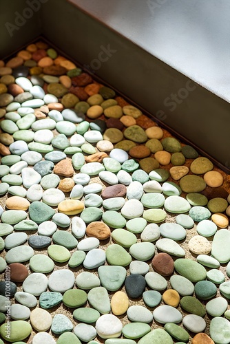 Multicolored Pebbled Beach Texture with Rounded Stones for Creative Designs