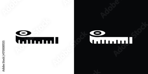 Meter tape icon silhouette vector illustration isolated flat style