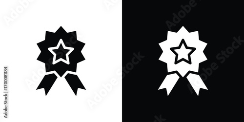 Medal icon silhouette vector illustration isolated flat style