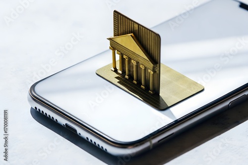Digital Bank Card Over Phone Screen Isometric Mobile Banking Online Payment Vector