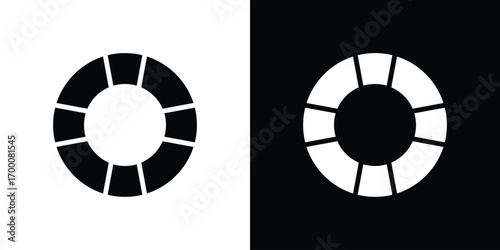 Life buoy icon silhouette vector illustration isolated flat style