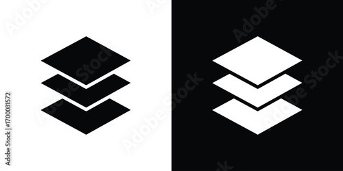 Layers icon silhouette vector illustration isolated flat style