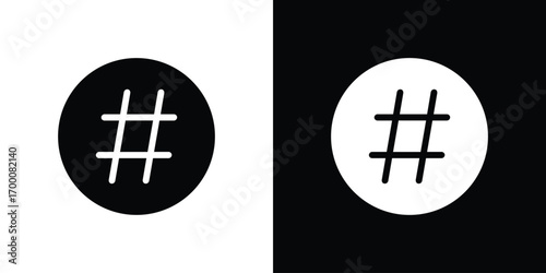 Hashtag icon silhouette vector illustration isolated flat style