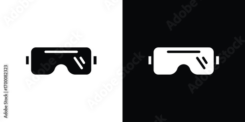 Goggles icon silhouette vector illustration isolated flat style