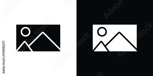 Gallery icon silhouette vector illustration isolated flat style