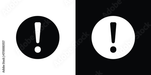 Exclamation icon silhouette vector illustration isolated flat style