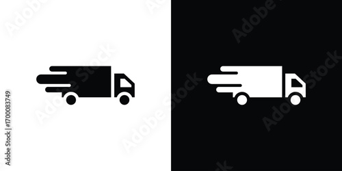 Delivery icon silhouette vector illustration isolated flat style