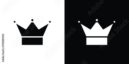 Crown icon silhouette vector illustration isolated flat style