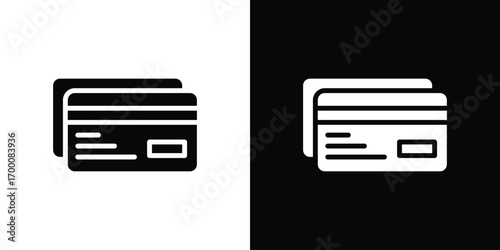 Credit card icon silhouette vector illustration isolated flat style
