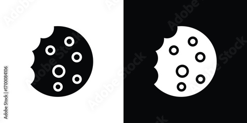 Cookie icon silhouette vector illustration isolated flat style