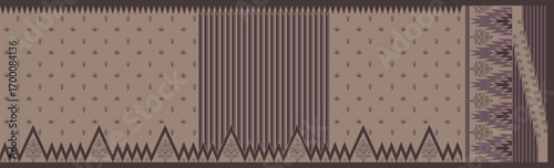 multi abstract pattern sari design, geometrical textile saree