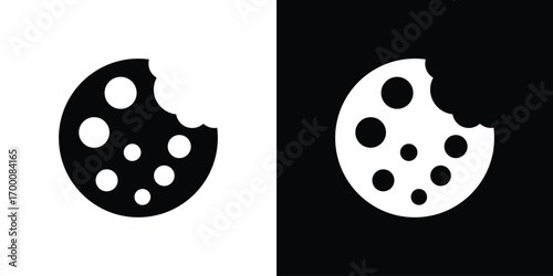 Cookie icon silhouette vector illustration isolated flat style