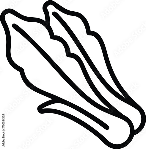 Hand drawn brushstroke style icon of mustard greens, bitter gourd, and okra, artistic vector.