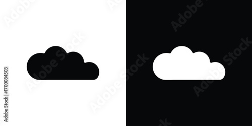 Cloud icon silhouette vector illustration isolated flat style