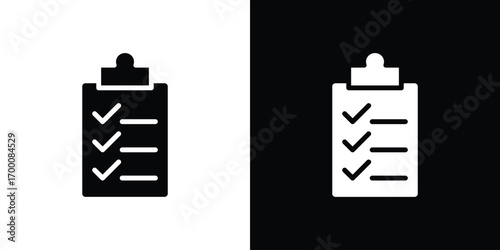 Clipboard icon silhouette vector illustration isolated flat style