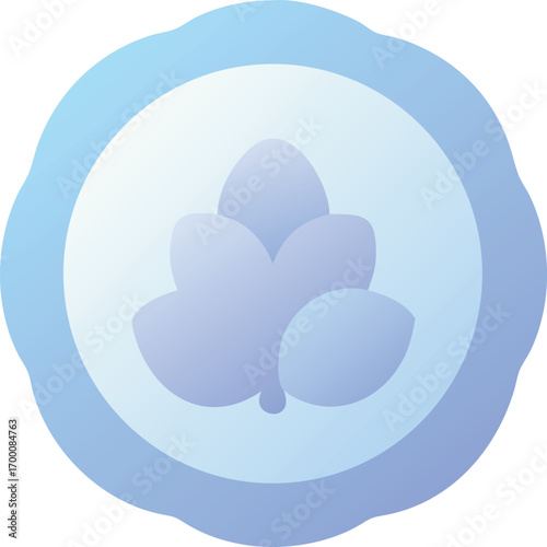 Gradient colorful icon of mustard greens, bitter gourd, and okra in circular emblem, eco-friendly design.