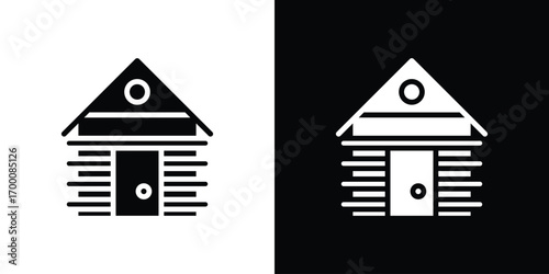 Cabin icon silhouette vector illustration isolated flat style