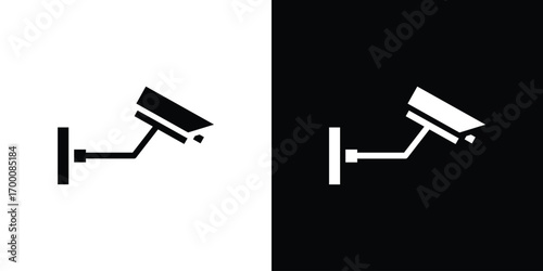 CCTV icon silhouette vector illustration isolated flat style