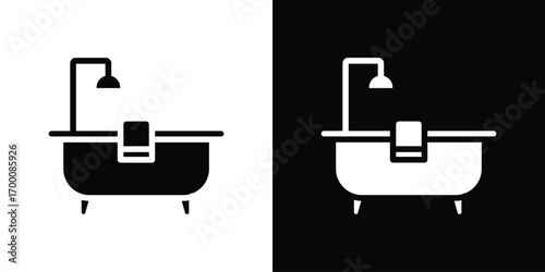 Bathroom icon silhouette vector illustration isolated flat style