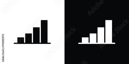 Bar chart icon silhouette vector illustration isolated flat style
