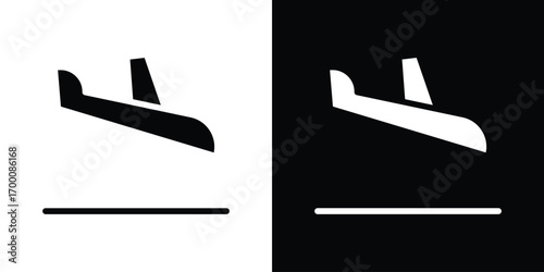 Arrival icon silhouette vector illustration isolated flat style