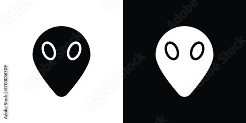 Alien icon silhouette vector illustration isolated flat style