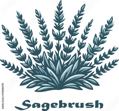 Sagebrush logo icon vector white background .