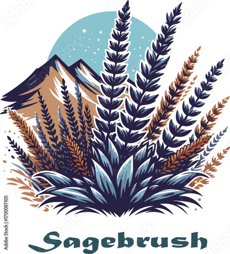 Sagebrush logo icon vector white background .