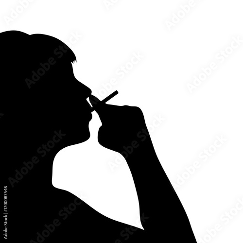 Silhouette of a man smoking