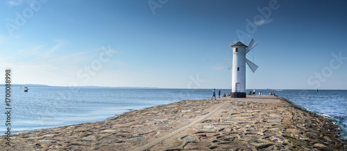 Świnoujście, Zachodniopomorskie, Poland - Stawa Młyny lighthouse, panoramic view