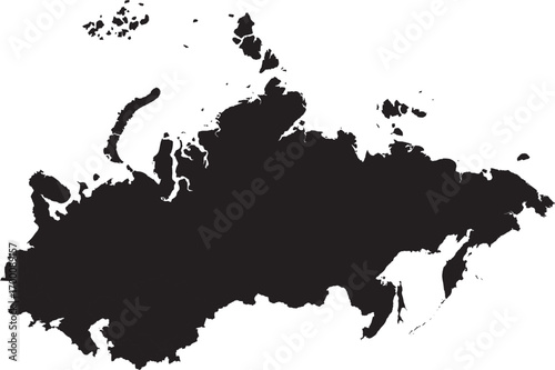 USSR Soviet Union Solid Map Silhouette